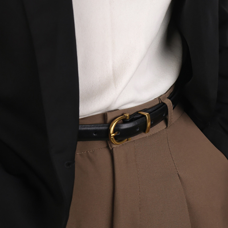 Genuine Leather Belt for Women, Thin and Versatile, Suitable for Trousers, Skirts, and Sweaters, Simple and Unique Design, Custom-Made Genuine Leather Belt for Women, Thin and Versatile, Suitable for Trousers, Skirts, and Sweaters, Simple and Unique Design, Custom-Made