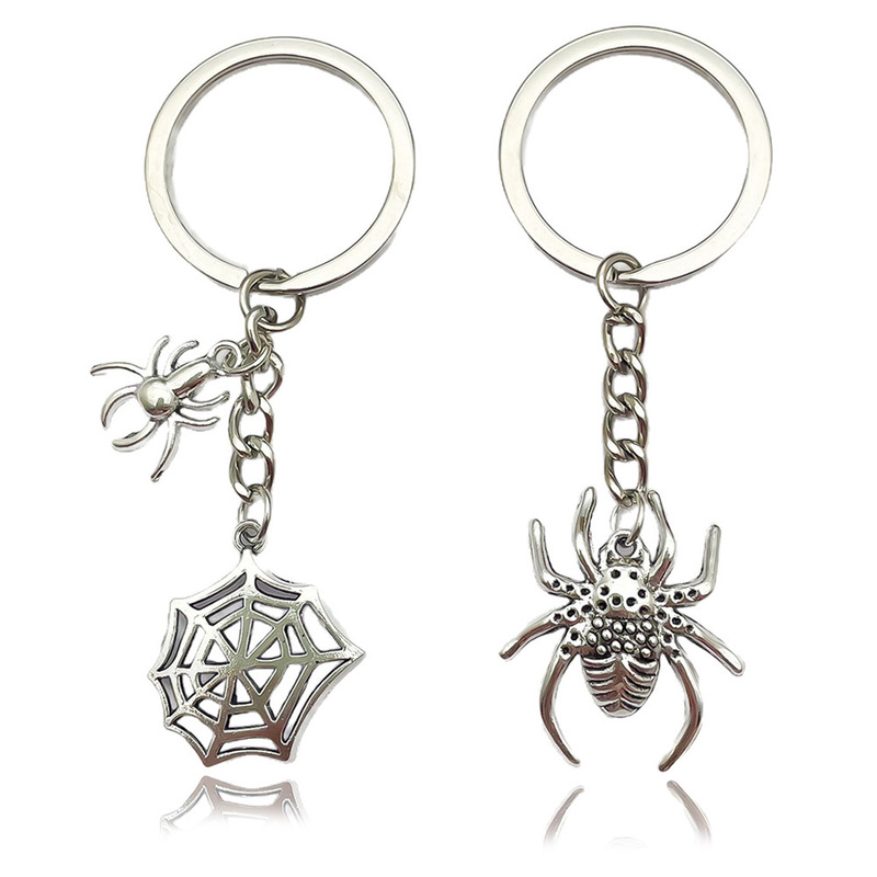 Cross-Border Spider Keychain Spider Web Creative Couple Backpack Buckle Bag Pendant School Bag Buckle Personalized Pendant Keychain