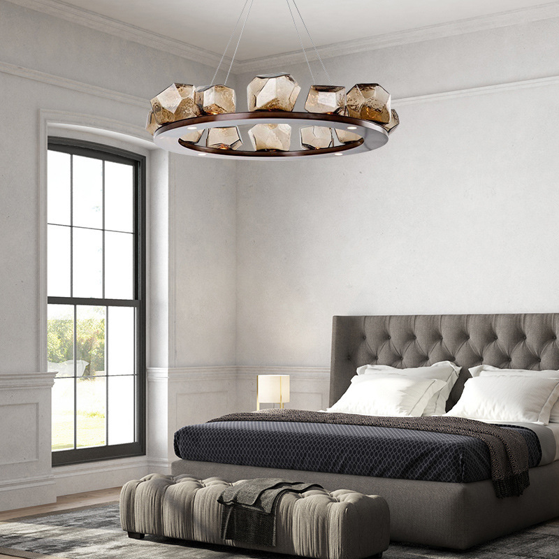 lámpara de dormitorio, lámpara de arte, sala de estar, vidrio diseñador, diseño nórdico, estilo moderno, retro, estudio minimalista, moda