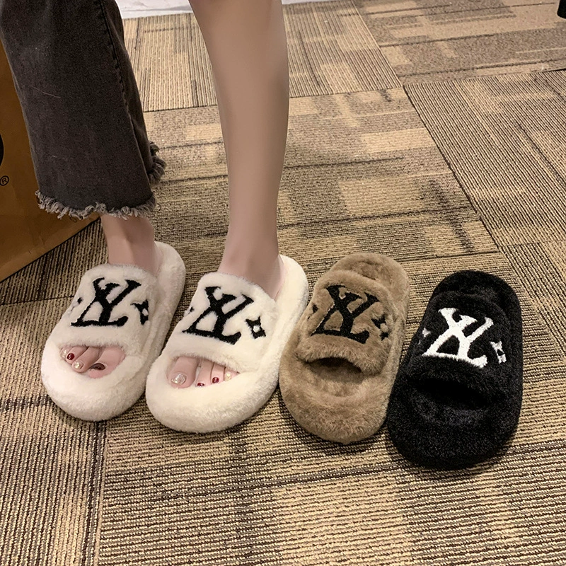 Вышитые сетчатые красные тапочки женская внешняя одежда 2024 Новый супер огонь дикий ретро удобный иностранный шерстяной шнурк