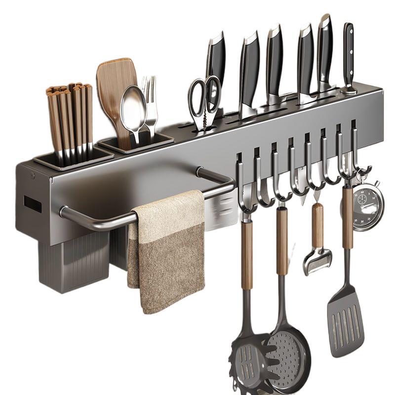 GS cocina estante de cocina utensilios de cocina multifuncional pared palillos cuchillos de almacenamiento de cuchillos de vegetales gruesos sin perforación