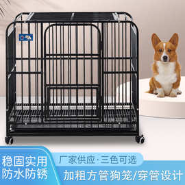 加粗方管宠物笼带厕所家用小户型狗笼子小型犬泰迪铁丝款狗笼