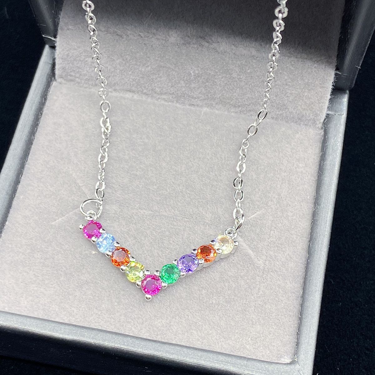 Fashion Round Copper Plating Inlay Zircon Necklace 1 Piece