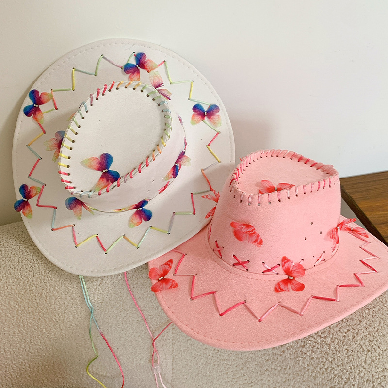 美式海边度假复古西部牛仔帽子女夏辣妹风遮阳防晒帽大帽檐登山帽