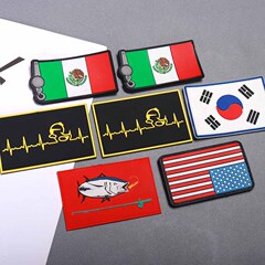 多贏廠家直供PVC軟膠國家國旗標滴塑標臂章士氣章車縫魔術貼韓美