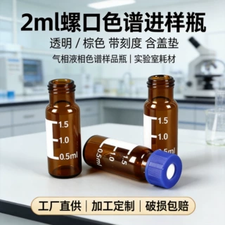 工厂定制色谱进样瓶透明棕色刻度螺口样品瓶含盖垫气相液相顶空瓶