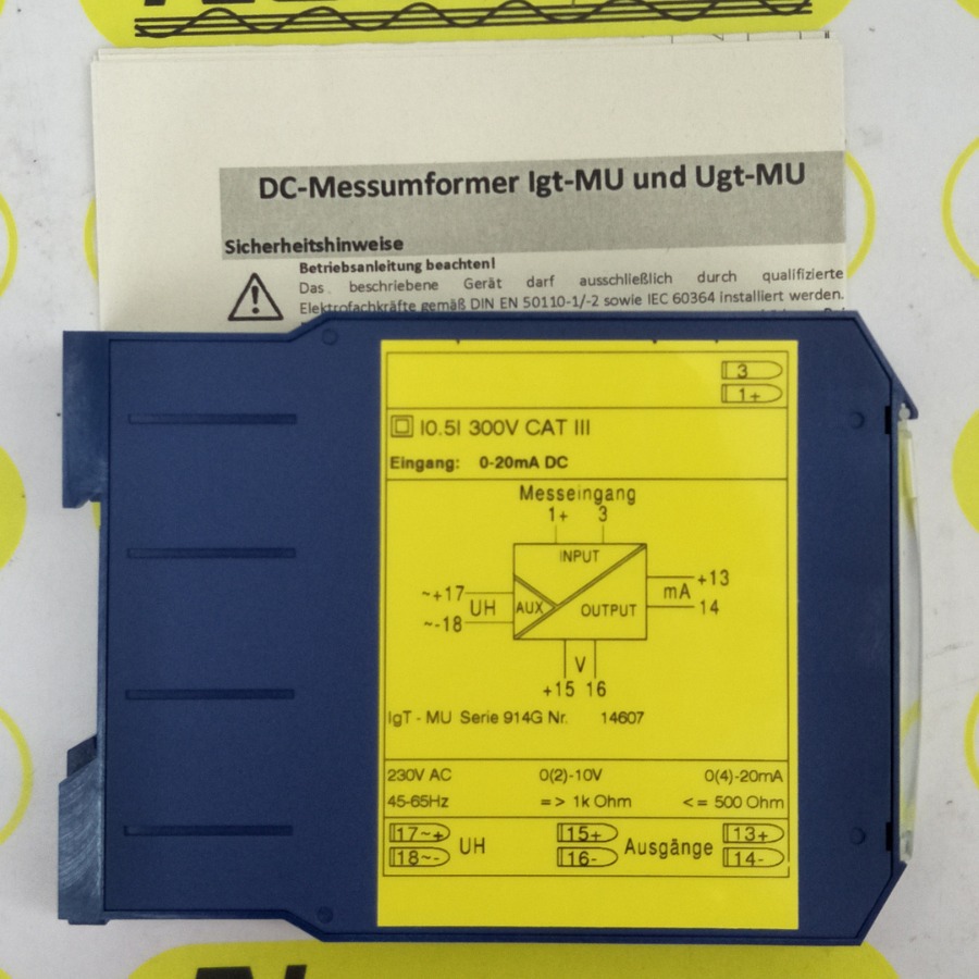 MULLER+ZIEGLER IGT-MU NR:14607 0-20MADC 0(4)-20咨询后下单
