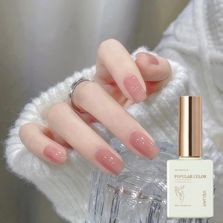 Solid color new white nail polish gel naked through nail shop special high nail polish lasting firm factory wholesale
