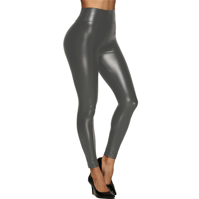 Pantalons en cuir colorés pour femmes, pantalons en cuir taille haute, leggings pour femmes, pantalons sexy pour femmes avec élastique à quatre voies_voghion.com