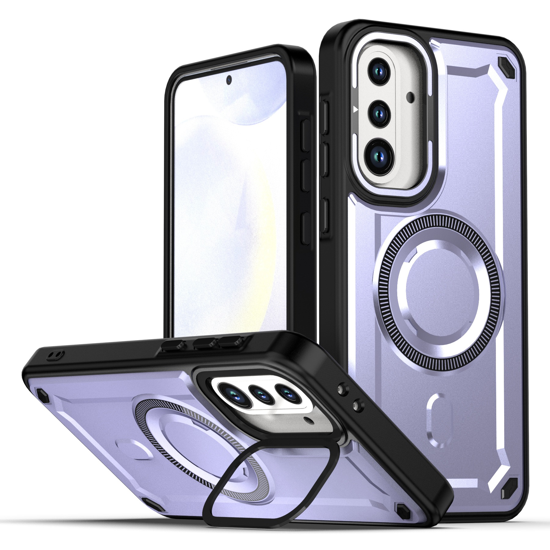 Adecuado para Samsung A56 Golden Armor Set Funda para teléfono móvil A36 Car Magnetic Anti-caída Funda protectora A26 dos en uno image 10