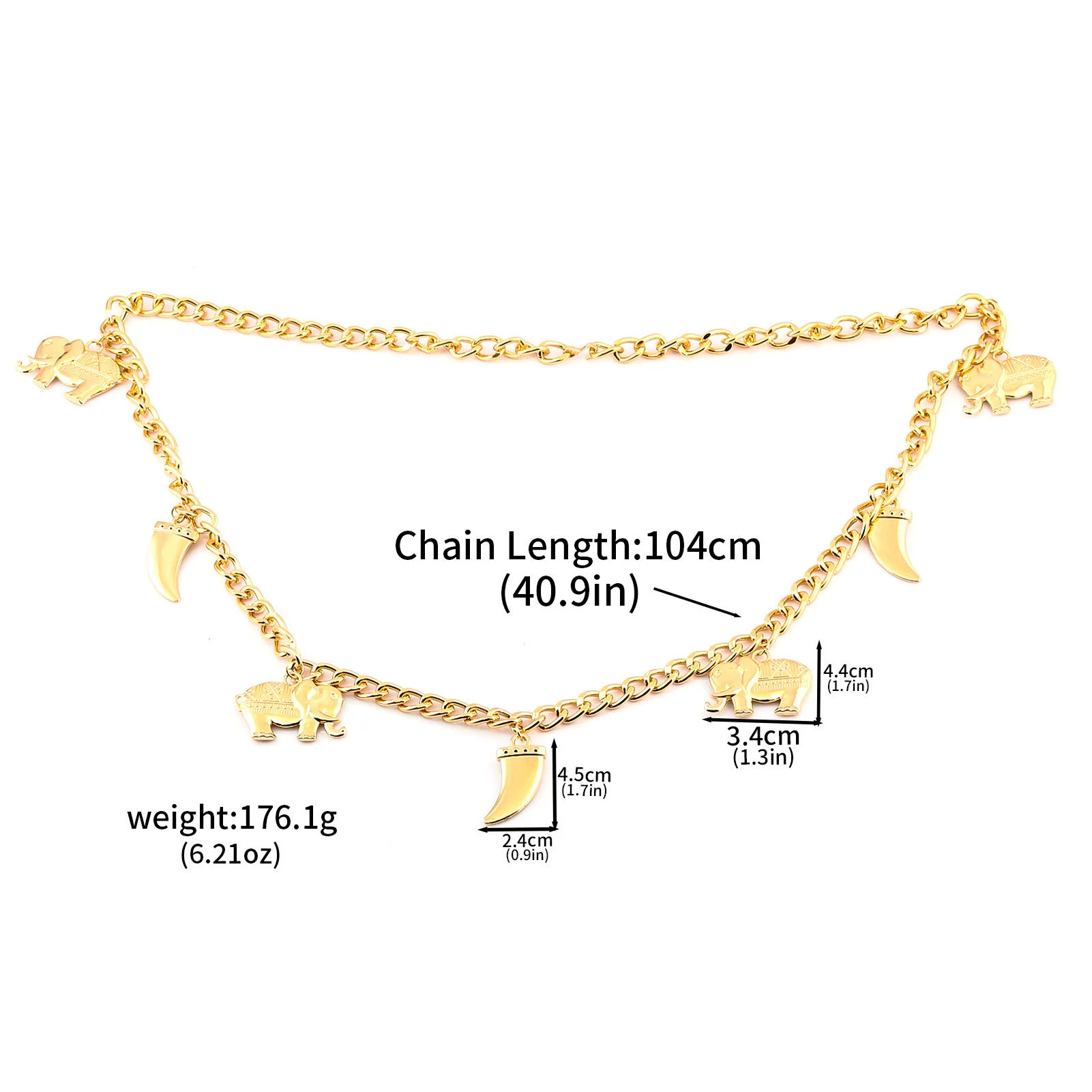 Brand fashionable metal dress, accessory, punk style, simple and elegant design