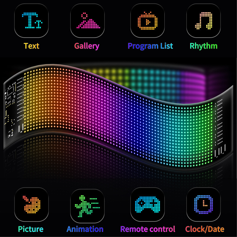 Pantalla suave LED pantalla flexible APP Bluetooth edición ultra delgada impermeable con letrero de publicidad de pantalla libre de instalación