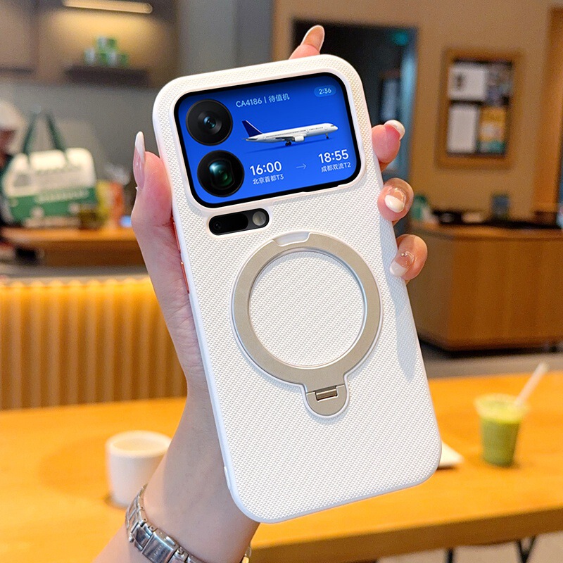Suitable for Xiaomi 17Promax Mobile Phone Case, New Model with Full Coverage Buttons, Orange 15Pro Magnetic Rotating Stand, Xiaomi 14