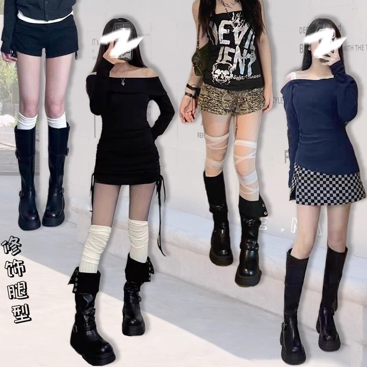棕色靴子美拉德长筒靴女2025新款秋季复古西部牛仔厚底高筒骑士靴|undefined