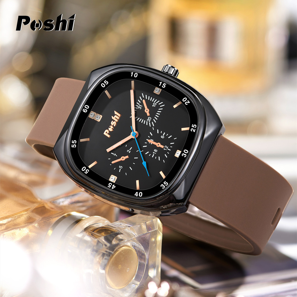 Cross-border Watch hombres y mujeres de moda simple temperamento ins estilo de moda cuadrada cinta de silicona reloj de cuarzo al por mayor