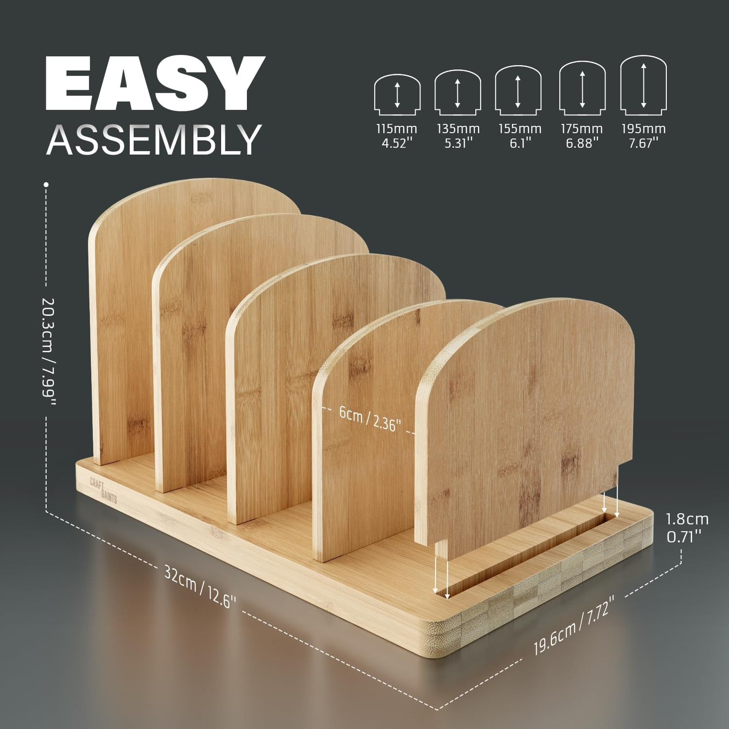 Estante de almacenamiento de cocina de madera Almacenamiento de cuchillos Almacenamiento de tabla de cortar muestra de almacenamiento de archivos de papelería