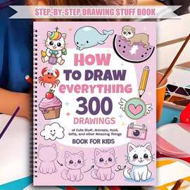 如何画一切涂色本 how to draw everything 300 drawings 填色本