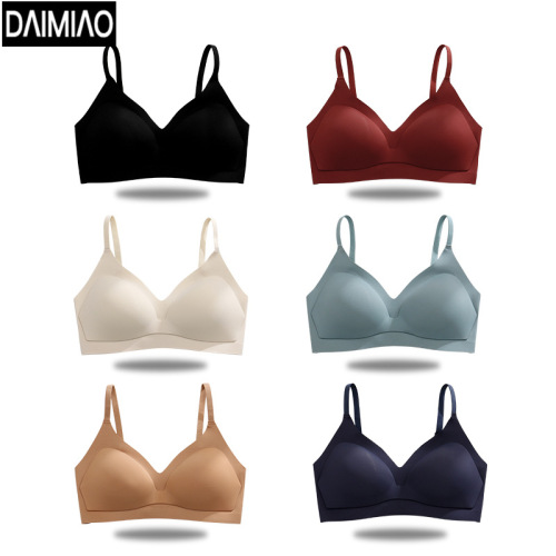 New style seamless naked air cup underwear women's bra without rims adjustable small breast push-up bra one piece