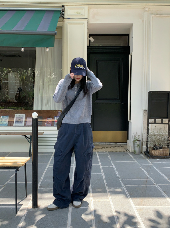 GAGD 美式复古解构设计感工装裤女 宽松休闲褶皱直筒垂感阔腿裤子|undefined