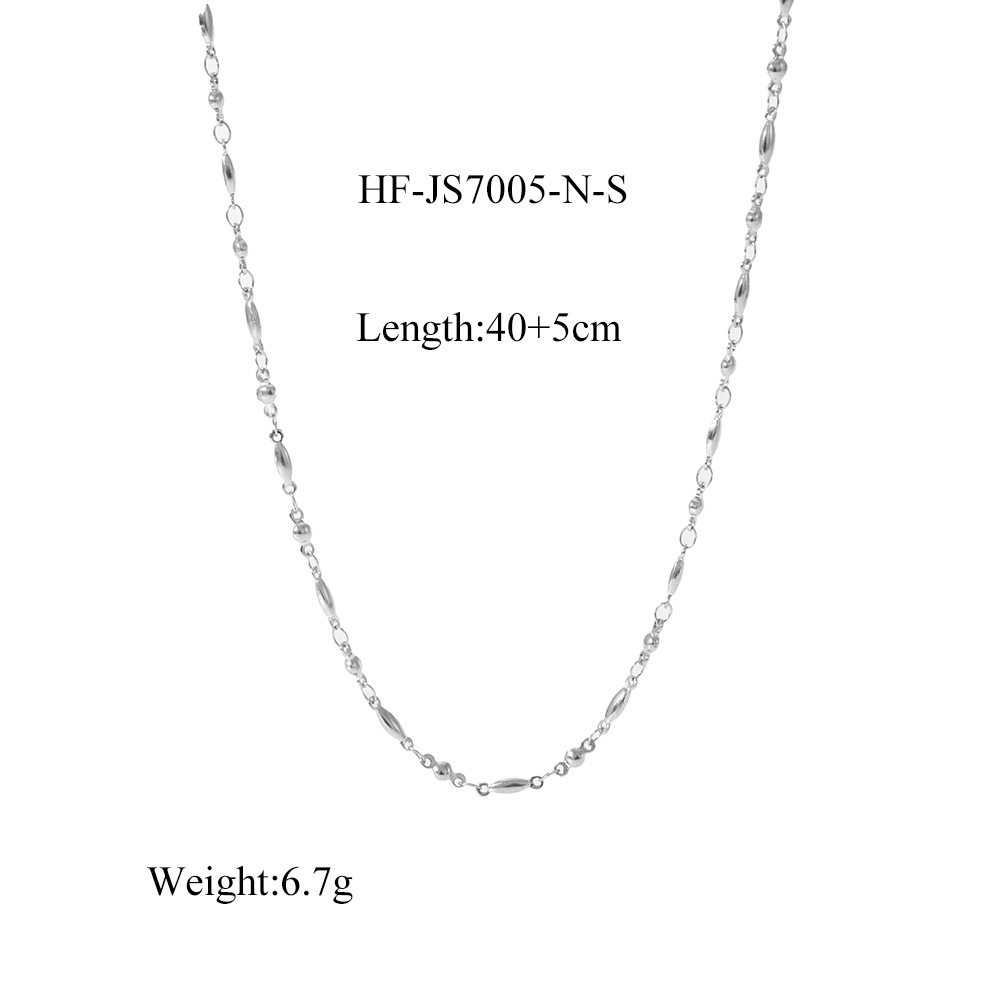 Exclusividad transfronteriza para INS Minimalista Cadena de semillas de melón de 18 quilates Collar de todo fósforo Conjunto de pulsera Fábrica de joyas al por mayor