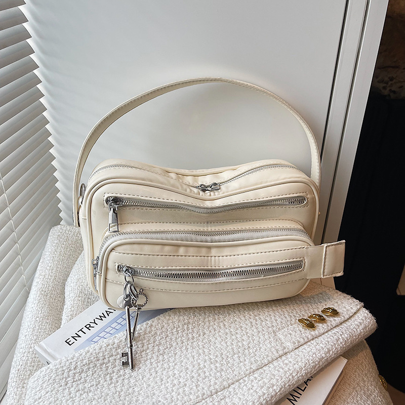 Trendy Multi-Zip Shoulder Bag – Stylish Crossbody Hobo Bag With Soft PU & Spacious Compartments For Daily Essentials_voghion.com