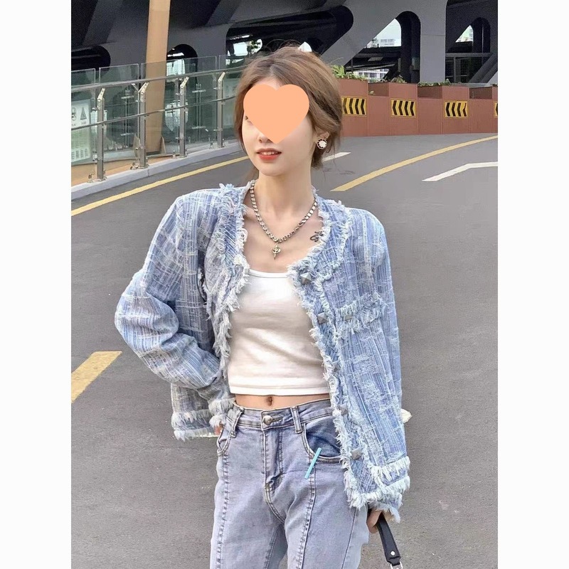 风外套女秋季气质时尚减龄做旧潮流设计感小众OL牛仔外搭|undefined