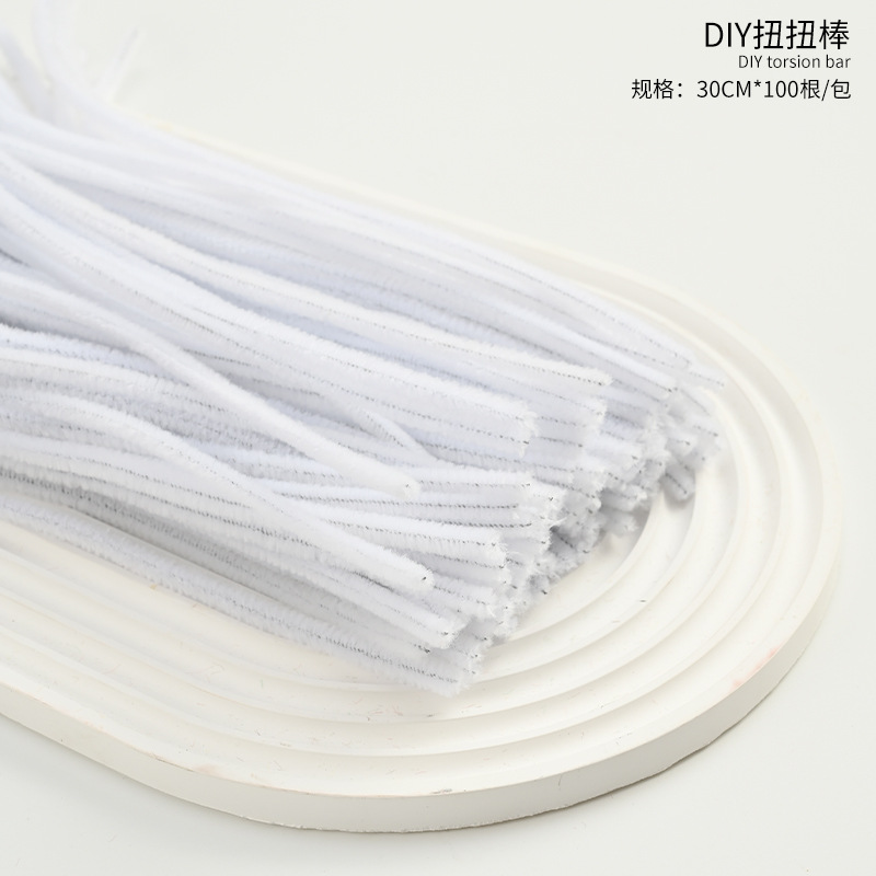 Mayorista 8mm ultra-denso de lana hecha a mano para niños diy puzzle juguete material de ramo paquete de color macarón barra de torsión