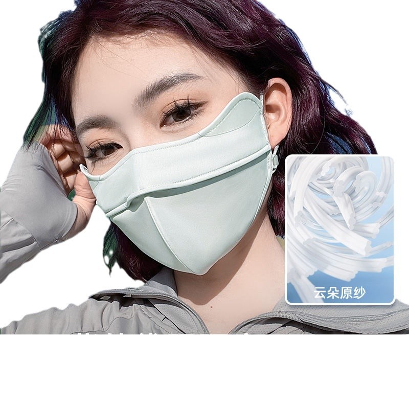 얼굴 모양 수정 선크림 마스크 야외 통기성 눈 보호 마스크 여성 온순한 베일 선 셰이드 얼굴 보호 UV