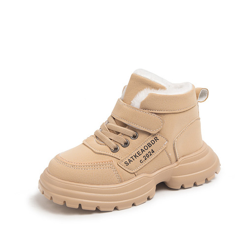 Girls 'shoes, new winter children's velvet thick sneakers, girls' cotton shoes, boys 'dad running shoes,