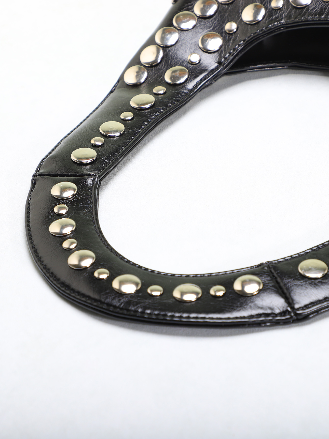 795g Weight Polyester Lining Material Rivet Fashion Element Open Closure Type Single Shoulder Strap Strap Type Shoulder Bag Bags Type Casual, Shopping Occasion Pu Leather Material Solid Color Pattern All Seasons Season Women's Gender Streetwear Style Dumpling Shape Shape Women's Pu Leather Solid Color Streetwear Rivet Dumpling Shape Open Shoulder Bag 5