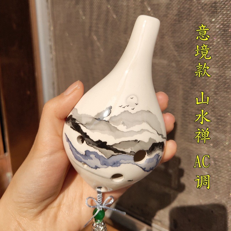6孔陶笛批发六孔专业乐器送挂绳学校文具景区热卖的工艺品手绘