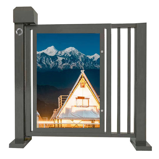 Intelligent Community electric advertising door Barrier Gate Pedestrian channel gate machine card swing gate face recognition automatic induction door