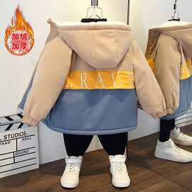 男童外套秋冬季款2026年新款帅气儿童棉服宝宝冬装加绒女童棉衣潮