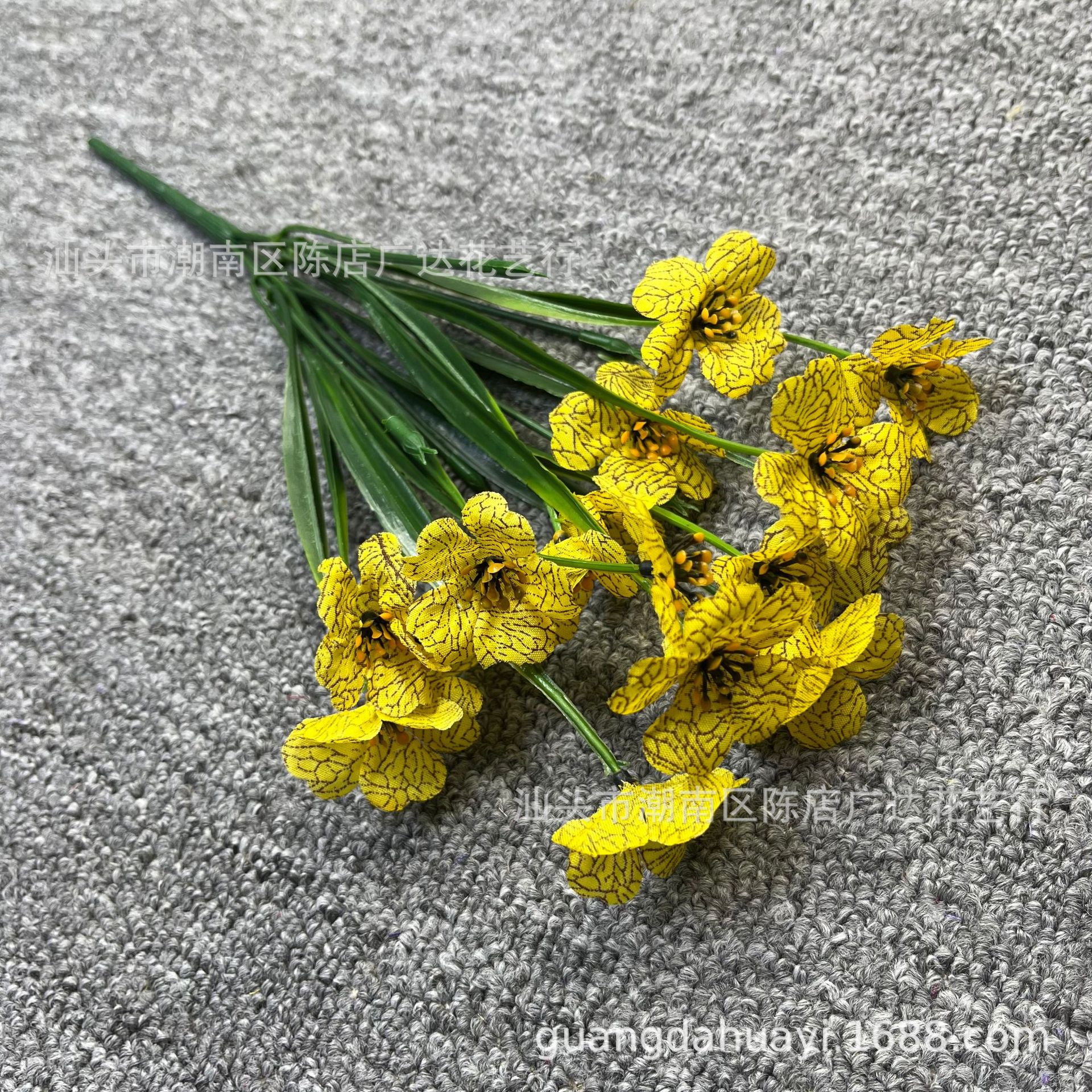 5 cabezas de hierba de primavera serigrafía violeta amarilla