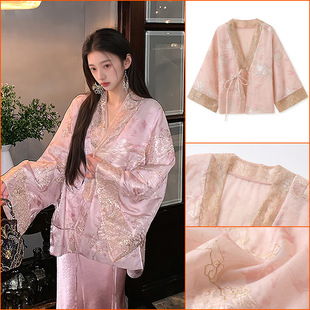 2025 High-End New Chinoiserie Loose Cardigan Top Retro Fashion Embroidered Lace Design Jacket N6038