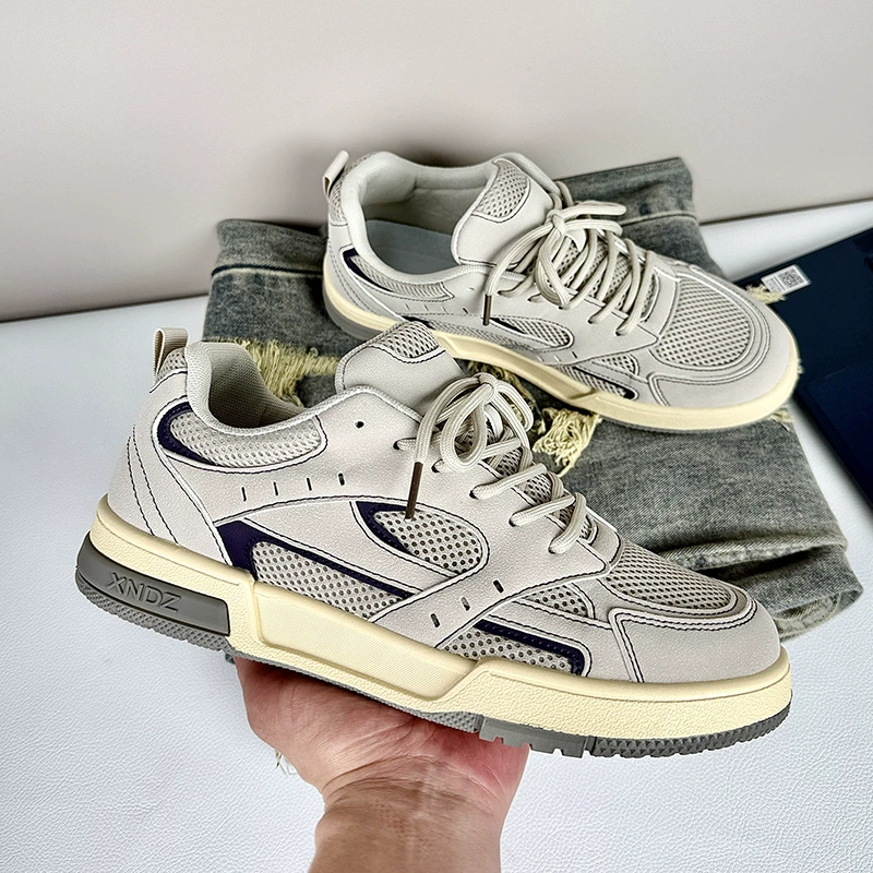 Мужская летняя обувь, чистые и стильные кроссовки с дышащей сеткой, модная универсальная обувь