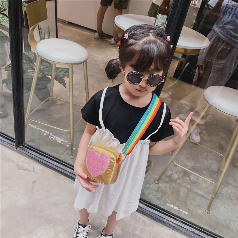 Bolso para niños nuevo láser con lentejuelas estilo coreano bolso de hombro para niños bolso simple para niñas de todo fósforo bolso de hombro para niños
