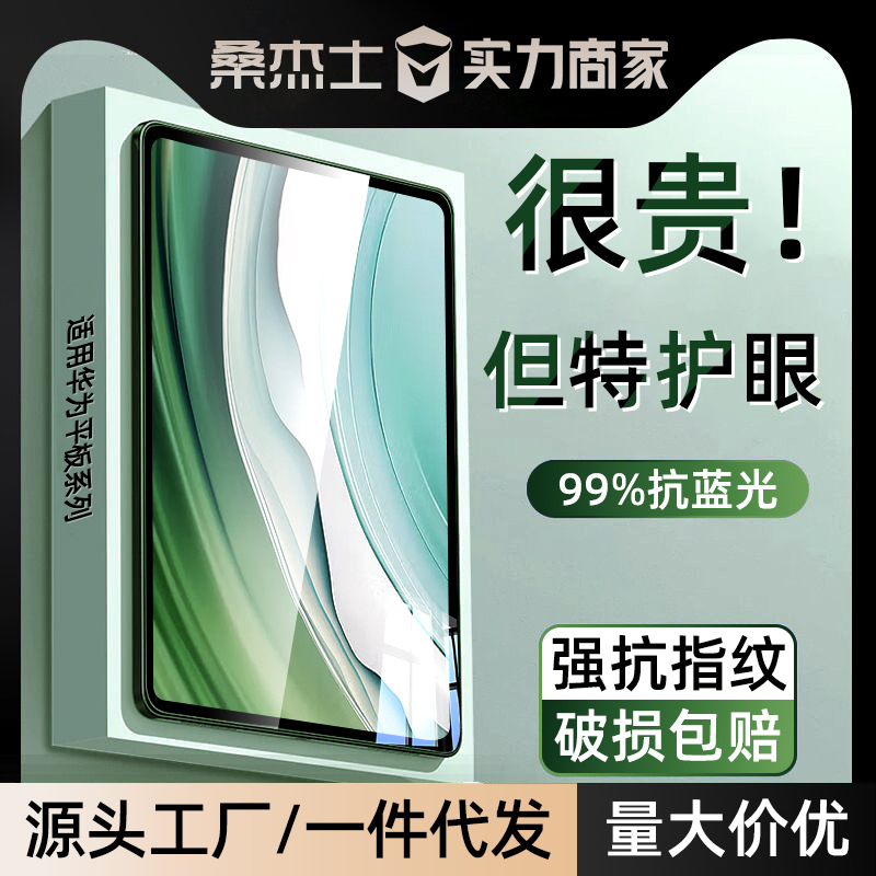 Sangjies tempered glass screen protector for Huawei tablets MatePad 11.5, PadMini, and M6 (full screen protection).