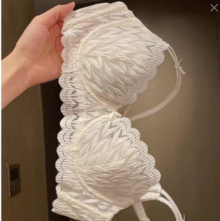 Large Breasts Appear Smaller, Auxiliary Breasts Are Reduced, Anti-Sagging French Lace Rabbit Ear Bra Set, Ultra-Thin Intimates for Women, Soft Steel Ring Thin Style