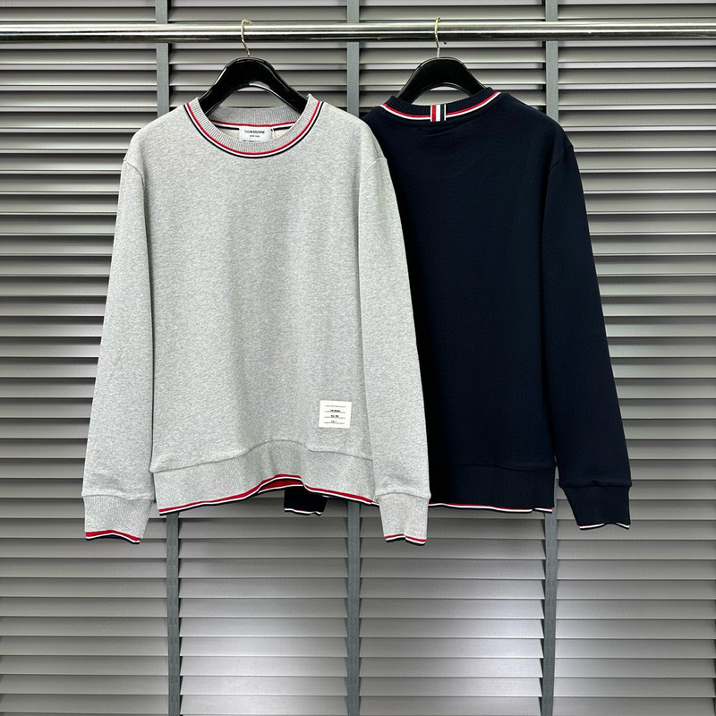 TB sweater cotton Milan striped round neck pullover casual versatile simple men's and women's same long sleeve top sweater