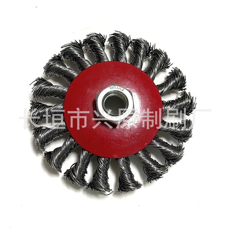 扭丝钢丝轮 扭红盘型钢丝轮 扭丝盘型钢丝轮带螺丝 抛光打磨神器|undefined