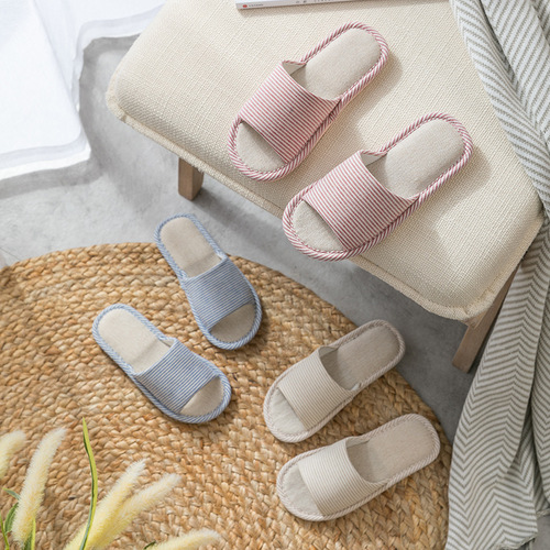 Linen Slippers for Women, Spring and Autumn Four Seasons Indoor Home Use, Cotton Linen, Squeezing Sensation, Home Decor, Anti-Slip, Summer, Men's Couple, Wholesale