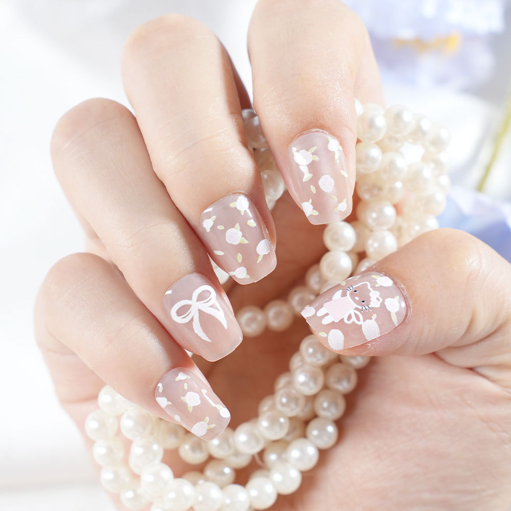 Amazon Shein's Popular Pure Lust Style Color-Filled Bow Cow Pattern Nail Art Patches Are Available for Wholesale