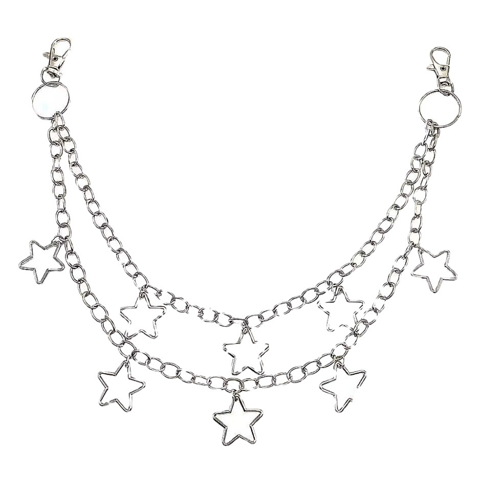 European and American Cross-border Jewelry Hip-hop Punk Hollow Five-pointed Star Pendant Pants Chain Simple All-match Bag Chain Accessories