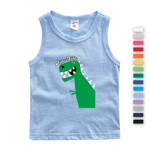 Boys' vest summer cotton outer wear children's dinosaur children's sleeveless T-shirt thin boys' summer top