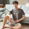 pajamas man summer pure cotton Short sleeved shorts 2021 new pattern Cotton adult Home service package