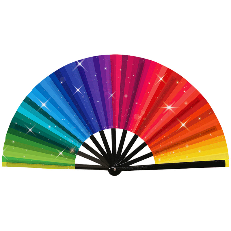 Abanico Plegable de Kung Fu de Plástico, Colorido, para Conciertos y Fiestas