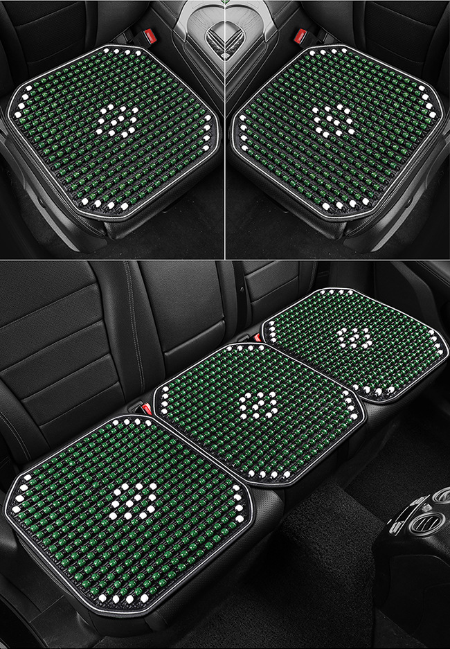 New Car Seat Cushion, Summer Cooling Pad, Single Piece Breathable and Ventilated Car Seat Mat, Wooden Bead Ice Silk Heat Insulation Seat Cushion for Car Use