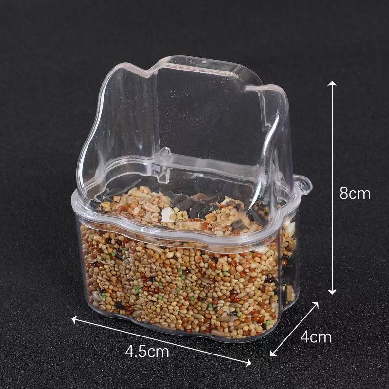 Tiger leather parrot outer food box to prevent splashing peony bird automatic feeder feed water feed water dispenser bird cage accessories 4