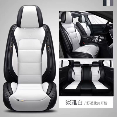 Covers, Wear-Resistant and Dirt-Resistant, Five-Seater Leather — Modelə uyğun (Original) oturacaq örtükləri - elegant-white-five-seater-standard-edition-leave-a-message-about-the-model-year